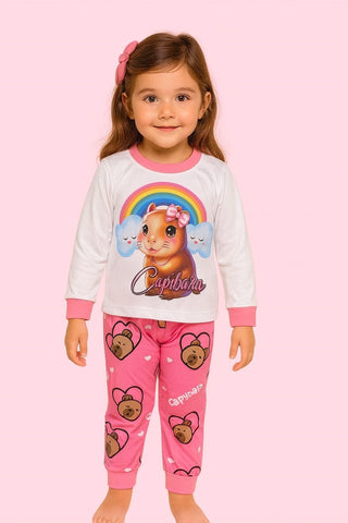 Pijama Capibara Arcoíris